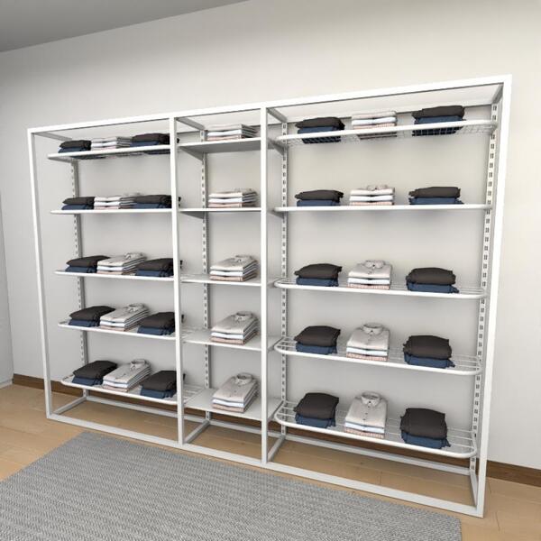 Closet Araras, Guarda Roupas Aberto Industrial Com 28 Peças B