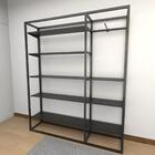 Closet Araras, Guarda Roupas Aberto Industrial Com 28 Peças P