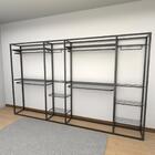 Closet Araras, Guarda Roupas Aberto Industrial Com 28 Peças P