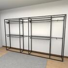 Closet Araras, Guarda Roupas Aberto Industrial Com 28 Peças P