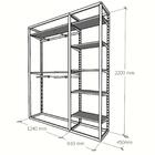 Closet Araras, Guarda Roupas Aberto Industrial Com 29 Peças B