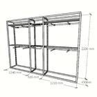 Closet Araras, Guarda Roupas Aberto Industrial Com 29 Peças B