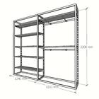 Closet Araras, Guarda Roupas Aberto Industrial Com 29 Peças B