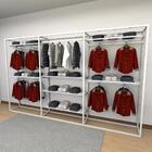 Closet Araras, Guarda Roupas Aberto Industrial Com 29 Peças B