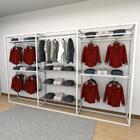 Closet Araras, Guarda Roupas Aberto Industrial Com 29 Peças B