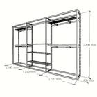 Closet Araras, Guarda Roupas Aberto Industrial Com 29 Peças P