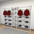 Closet Araras, Guarda Roupas Aberto Industrial Com 30 Peças B