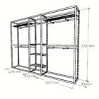 Closet Araras, Guarda Roupas Aberto Industrial Com 30 Peças B