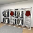 Closet Araras, Guarda Roupas Aberto Industrial Com 30 Peças B