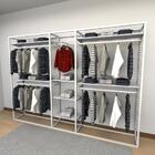 Closet Araras, Guarda Roupas Aberto Industrial Com 30 Peças B