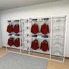 Closet Araras, Guarda Roupas Aberto Industrial Com 30 Peças B