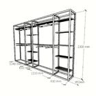 Closet Araras, Guarda Roupas Aberto Industrial Com 30 Peças B