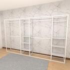 Closet Araras, Guarda Roupas Aberto Industrial Com 30 Peças B