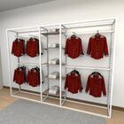 Closet Araras, Guarda Roupas Aberto Industrial Com 30 Peças B