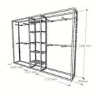 Closet Araras, Guarda Roupas Aberto Industrial Com 30 Peças B