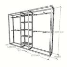 Closet Araras, Guarda Roupas Aberto Industrial Com 30 Peças P