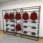 Closet Araras, Guarda Roupas Aberto Industrial Com 31 Peças B