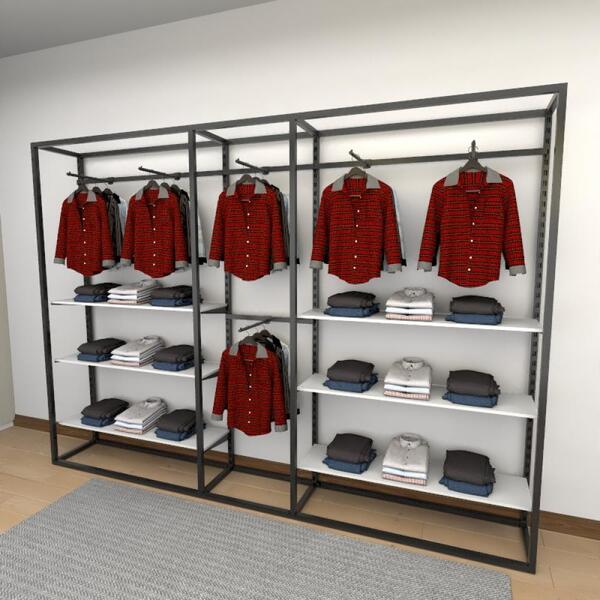 Closet Araras, Guarda Roupas Aberto Industrial Com 31 Peças B