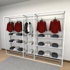 Closet Araras, Guarda Roupas Aberto Industrial Com 31 Peças B