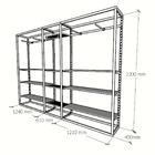 Closet Araras, Guarda Roupas Aberto Industrial Com 31 Peças B