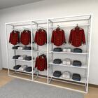 Closet Araras, Guarda Roupas Aberto Industrial Com 31 Peças B