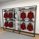 Closet Araras, Guarda Roupas Aberto Industrial Com 31 Peças P