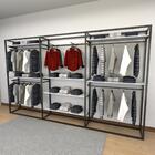 Closet Araras, Guarda Roupas Aberto Industrial Com 31 Peças P