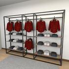 Closet Araras, Guarda Roupas Aberto Industrial Com 31 Peças P