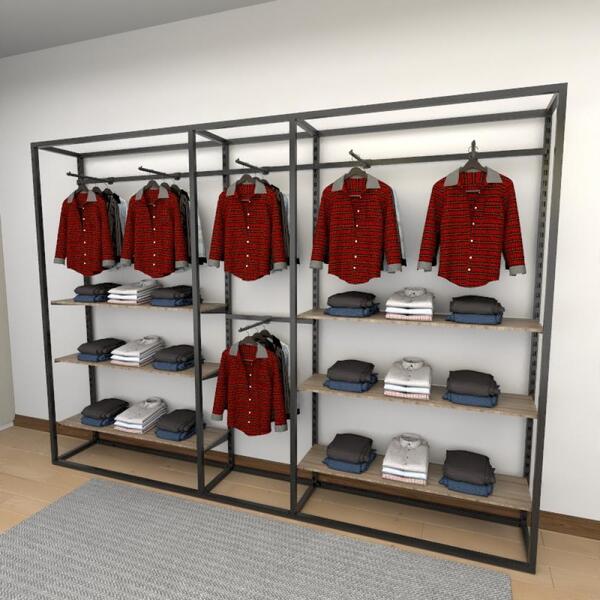 Closet Araras, Guarda Roupas Aberto Industrial Com 31 Peças P