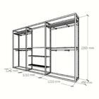 Closet Araras, Guarda Roupas Aberto Industrial Com 31 Peças P