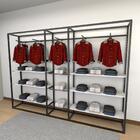 Closet Araras, Guarda Roupas Aberto Industrial Com 32 Peças B