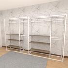 Closet Araras, Guarda Roupas Aberto Industrial Com 32 Peças B