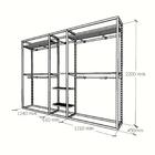 Closet Araras, Guarda Roupas Aberto Industrial Com 32 Peças B