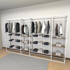 Closet Araras, Guarda Roupas Aberto Industrial Com 32 Peças B