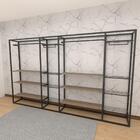 Closet Araras, Guarda Roupas Aberto Industrial Com 32 Peças P