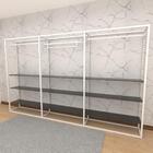 Closet Araras, Guarda Roupas Aberto Industrial Com 33 Peças B