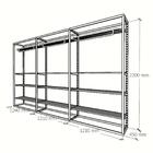 Closet Araras, Guarda Roupas Aberto Industrial Com 33 Peças B