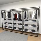 Closet Araras, Guarda Roupas Aberto Industrial Com 33 Peças P