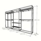 Closet Araras, Guarda Roupas Aberto Industrial Com 33 Peças P