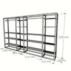 Closet Araras, Guarda Roupas Aberto Industrial Com 34 Peças B