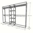 Closet Araras, Guarda Roupas Aberto Industrial Com 34 Peças B