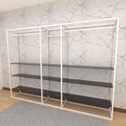 Closet Araras, Guarda Roupas Aberto Industrial Com 34 Peças B