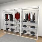 Closet Araras, Guarda Roupas Aberto Industrial Com 34 Peças B