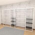 Closet Araras, Guarda Roupas Aberto Industrial Com 34 Peças B