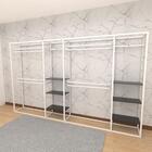 Closet Araras, Guarda Roupas Aberto Industrial Com 34 Peças B