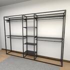 Closet Araras, Guarda Roupas Aberto Industrial Com 34 Peças P