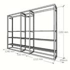 Closet Araras, Guarda Roupas Aberto Industrial Com 34 Peças P