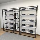 Closet Araras, Guarda Roupas Aberto Industrial Com 35 Peças B