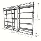 Closet Araras, Guarda Roupas Aberto Industrial Com 35 Peças B