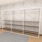 Closet Araras, Guarda Roupas Aberto Industrial Com 35 Peças B